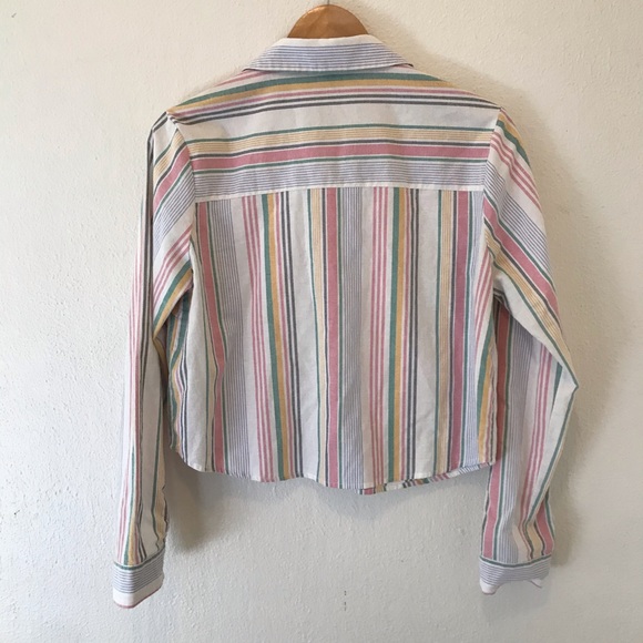 FOREVER 21 pastel striped button down top - Picture 5 of 5